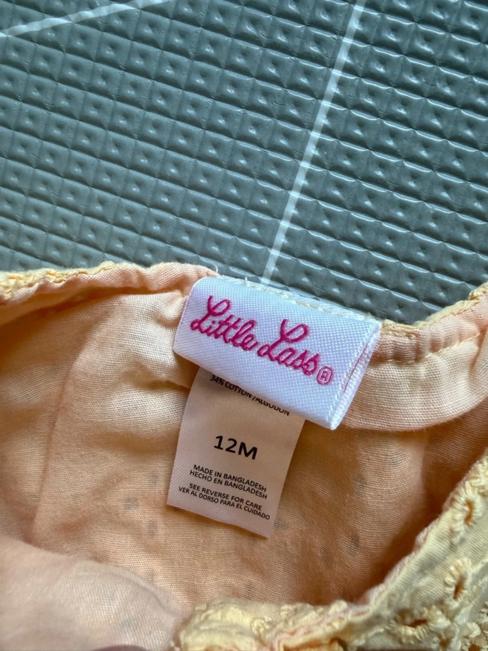 Little Lass|Baby girl set,yellow eyelet lace short sleeve blouse & pink pantsâ˘â˘â˘ - Picture 8 of 8